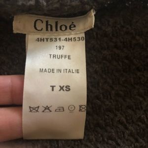 Cropped Brown Chloé wool sweater. XS.